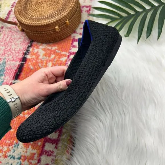 Rothy's Black Lightweight Knit Slip On Honeycomb Round Toe Flats 8.5