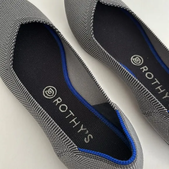 Rothy’s Black White Point Toe‎ Halo Ballet Flats Comfort Women’s Size 10