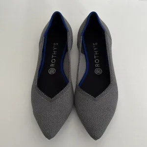 Rothy’s Black White Point Toe‎ Halo Ballet Flats Comfort Women’s Size 10