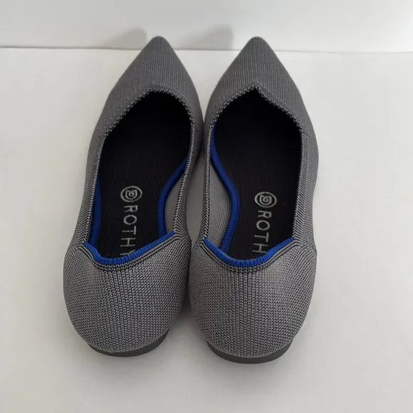Rothy’s Black White Point Toe‎ Halo Ballet Flats Comfort Women’s Size 10
