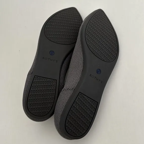 Rothy’s Black White Point Toe‎ Halo Ballet Flats Comfort Women’s Size 10
