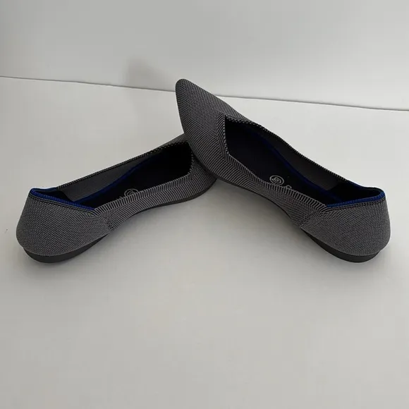 Rothy’s Black White Point Toe‎ Halo Ballet Flats Comfort Women’s Size 10