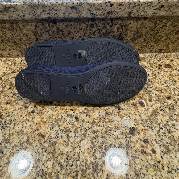 Rothy's Blue Navy The Flat Round Knit Washable Flats Ballet Size 8.5 EUC