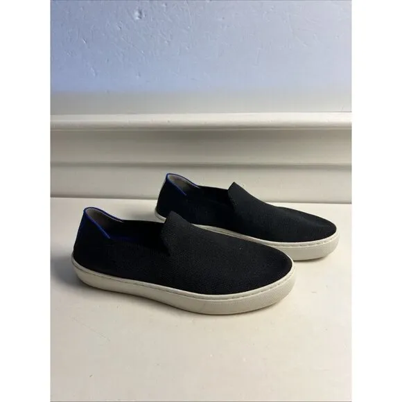 Rothy’s Classic Black  The Original Slip On Shoes 7.5 Womens Round Toe Classy