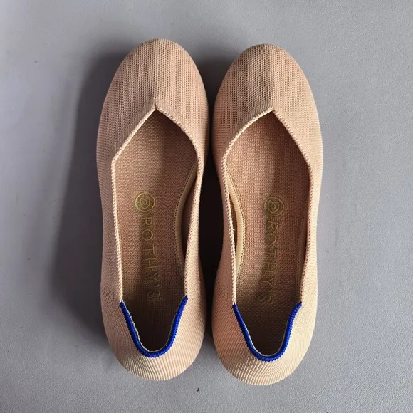 Rothy’s Coral Round Toe Flat Shoes Women’s 7 Comfy Coquette Travel Balletcore
