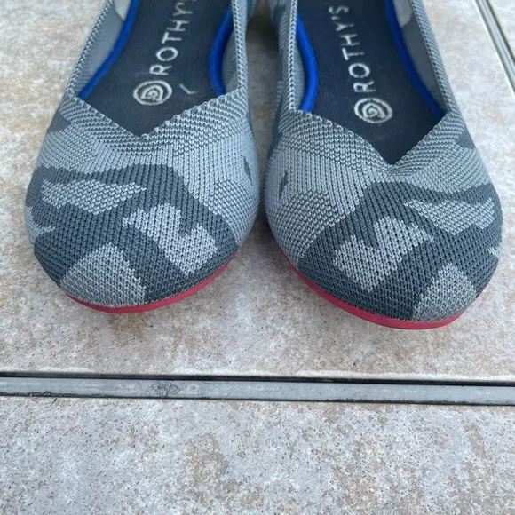 Rothy's Grey Camo Round Toe Flats