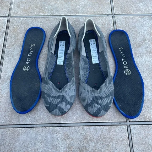 Rothy's Grey Camo Round Toe Flats
