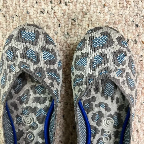 Rothys Grey Spot Flats size 8