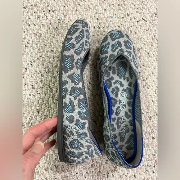 Rothys Grey Spot Flats size 8