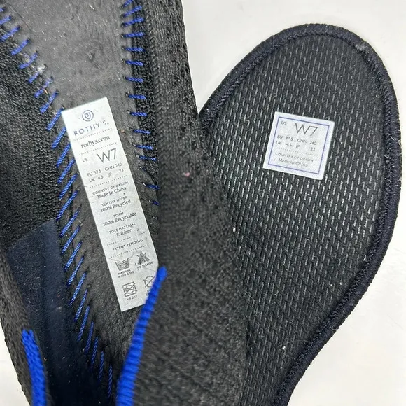Rothys Honeycomb Slip On Washable Ballet Flats Round Toe Shoe Solid Black Size 7