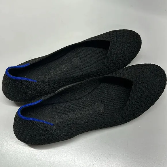 Rothys Honeycomb Slip On Washable Ballet Flats Round Toe Shoe Solid Black Size 7