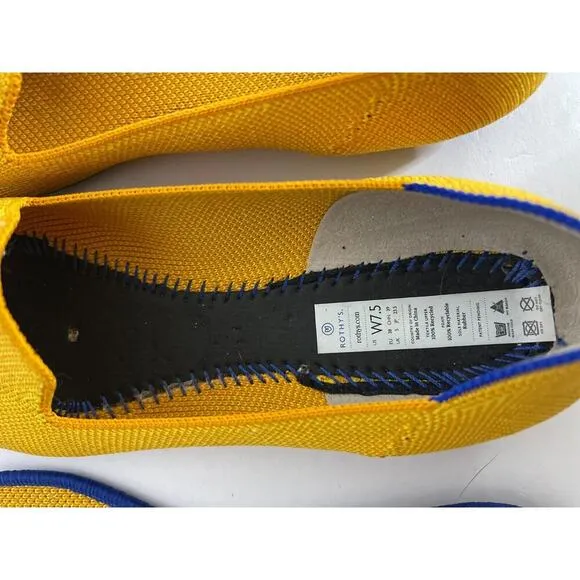 Rothys Lemondrop Loafers 7.5 Yellow Round Toe Rare Ballet Flats Shoes Retired