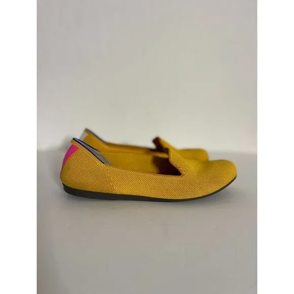 Rothys Lemondrop Loafers 7.5 Yellow Round Toe Rare Ballet Flats Shoes Retired