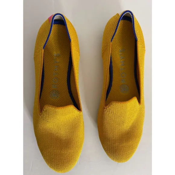Rothys Lemondrop Loafers 7.5 Yellow Round Toe Rare Ballet Flats Shoes Retired