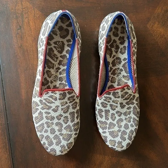 Rothy’s leopard round toe flats size 9.5