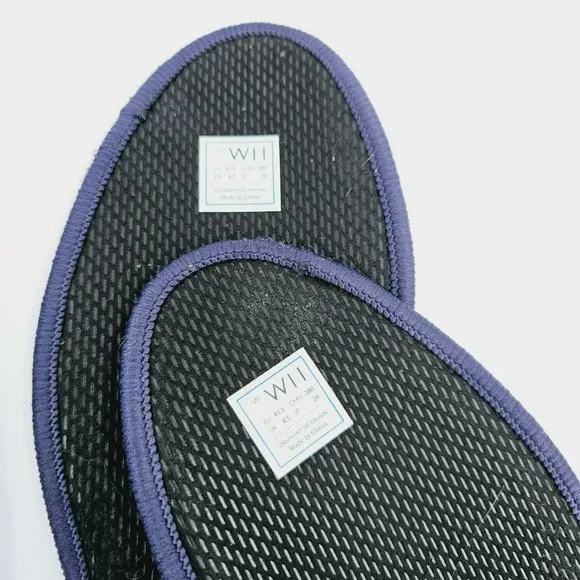 Rothys Maritime Lattice Stitch Flats 11 Navy Blue Round Toe Knit Retired Slip On