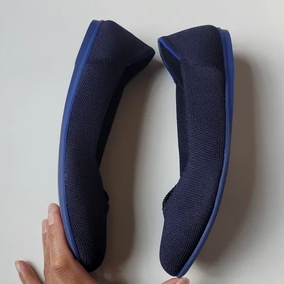 Rothy's Maritime Round toe Navy blue flats size W7.5.