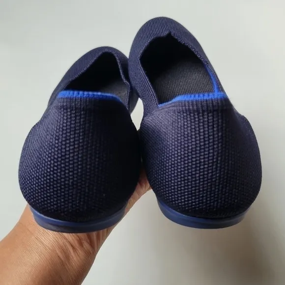 Rothy's Maritime Round toe Navy blue flats size W7.5.