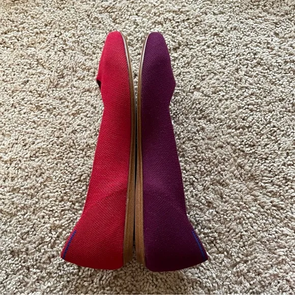 Rothy’s Marta Ferri Cherry Violet Square Toe Flats Pink Purple Size 9.5 NWOT