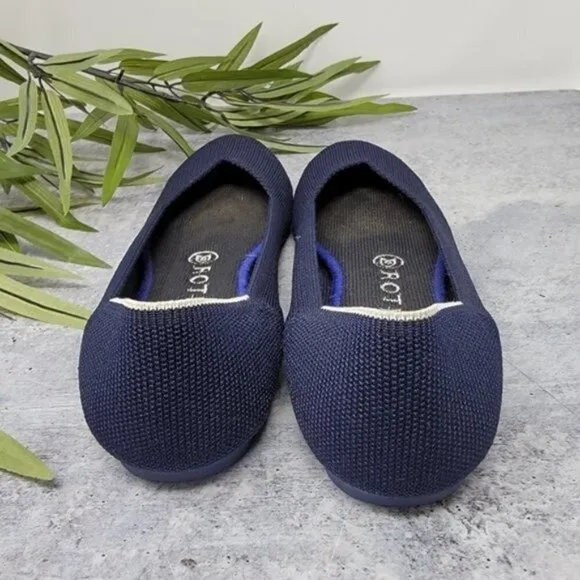 Rothy's | Navy Blue Maritime White Halo Flats Size 7