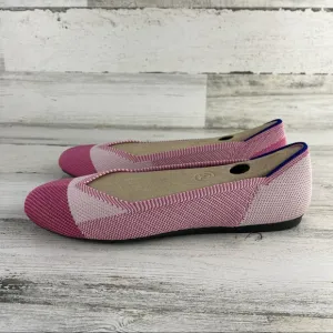 ROTHY’S Pink Color Block Cap Toe Flats 8.5