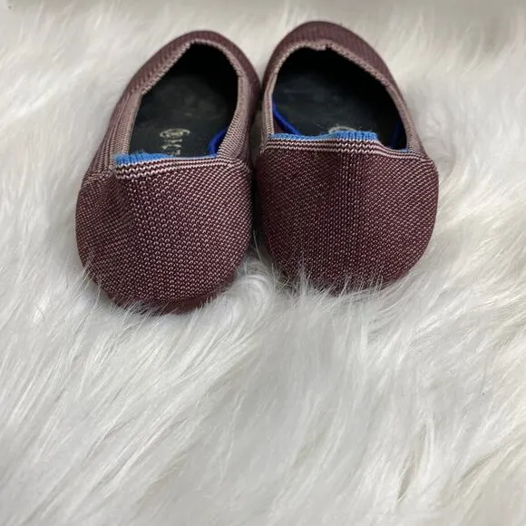 Rothys Plum Birdseye Round Toe Flats Size 6