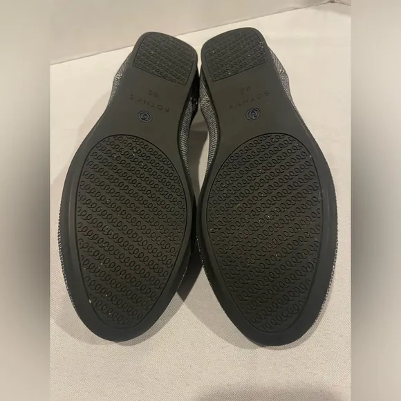 ROTHY’S Retired Birdseye Gray Black Round Toe Ballet Flats Women’s Size 8 1/2
