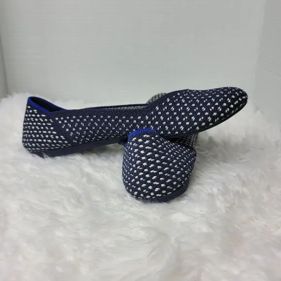 Rothys Retired Navy Maritime Honeycomb Womens Size 9 Slip On Round Toe Flats
