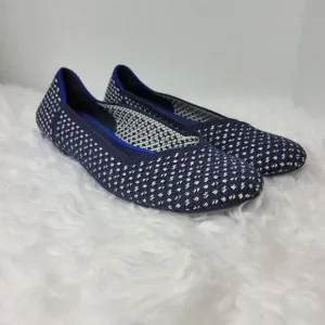 Rothys Retired Navy Maritime Honeycomb Womens Size 9 Slip On Round Toe Flats
