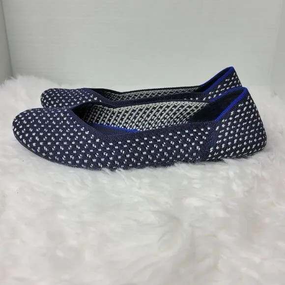 Rothys Retired Navy Maritime Honeycomb Womens Size 9 Slip On Round Toe Flats