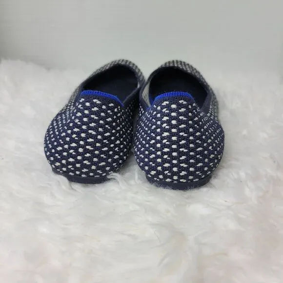 Rothys Retired Navy Maritime Honeycomb Womens Size 9 Slip On Round Toe Flats