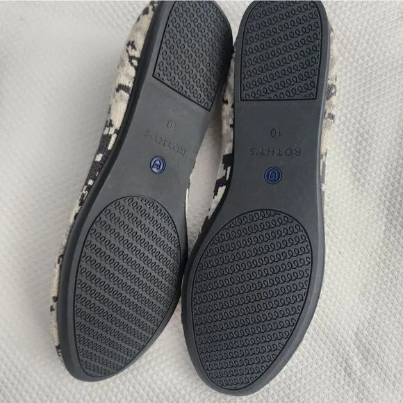 ROTHY'S Round Toe Ash Gray Camo Flats Shoe Size 10