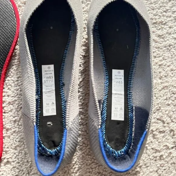 Rothy's Round Toe Ballet Flats Sz 8.5 Blue Gray