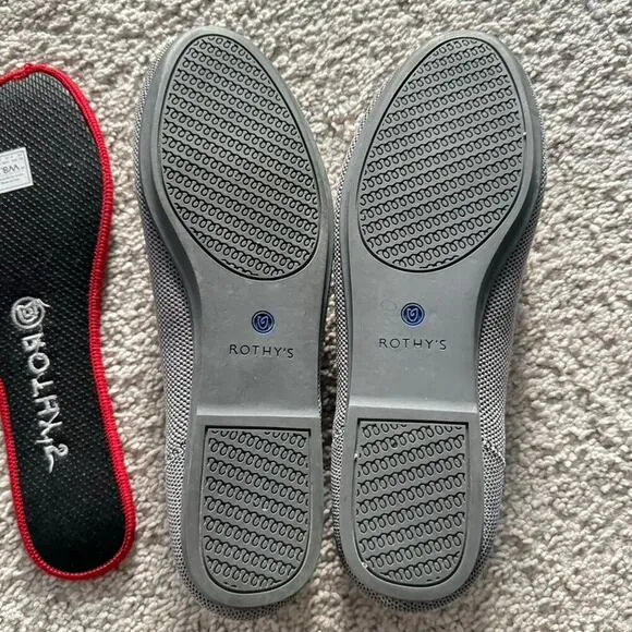 Rothy's Round Toe Ballet Flats Sz 8.5 Blue Gray