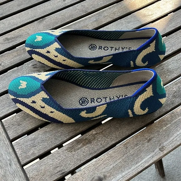 Rothy's Round Toe Flats Morrocan Blue Size 7.5