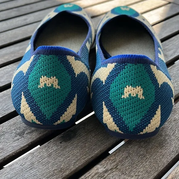 Rothy's Round Toe Flats Morrocan Blue Size 7.5