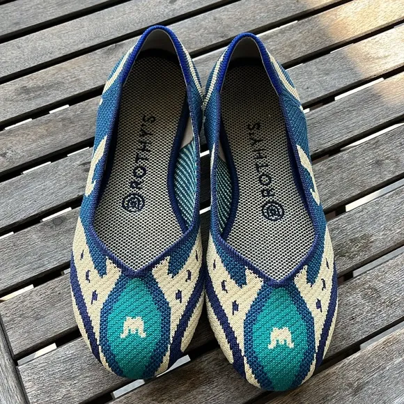 Rothy's Round Toe Flats Morrocan Blue Size 7.5