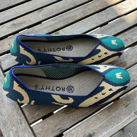 Rothy's Round Toe Flats Morrocan Blue Size 7.5