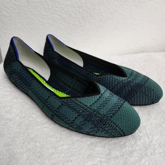 Roth'ys Round Toe Flats Pine Plaid Women's Size 11.5