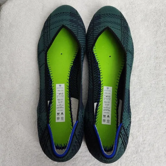 Roth'ys Round Toe Flats Pine Plaid Women's Size 11.5