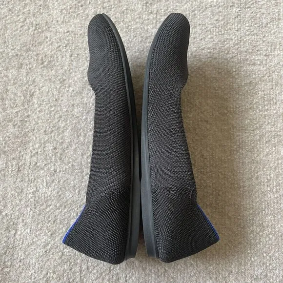 Rothy’s Shoes Womens Size 7.5 Black The Flat Round Toe Casual Knit Ballet Flats