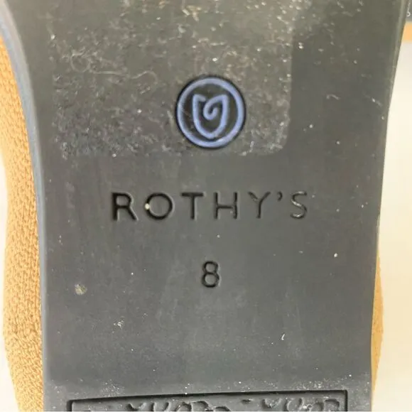 Rothy’s Size 8 Camel/Black Captoe Round Toe Flats Ballerina Shoes