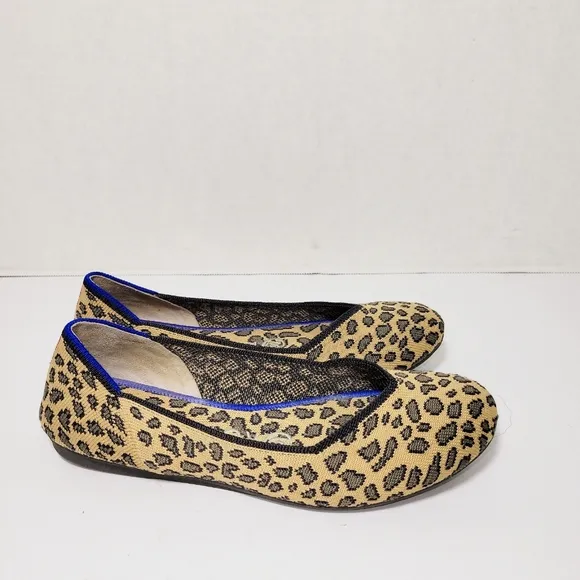 Rothy's Spotted Leopard Animal Round Toe Flats size 6