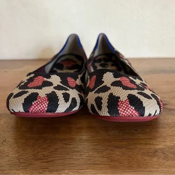 Rothy's The Flat Big Red Cat Animal Print Round Toe Flats Retired Women Size 11