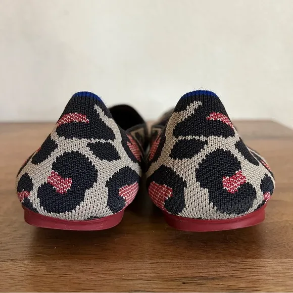 Rothy's The Flat Big Red Cat Animal Print Round Toe Flats Retired Women Size 11