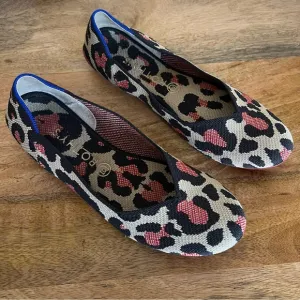 Rothy's The Flat Big Red Cat Animal Print Round Toe Flats Retired Women Size 11