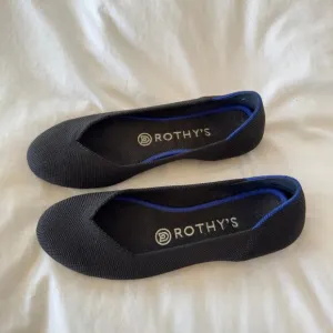 Rothy's The Flat Black Knit Fabric Slip On Round Toe Ballet Flats Women’s US 6.5