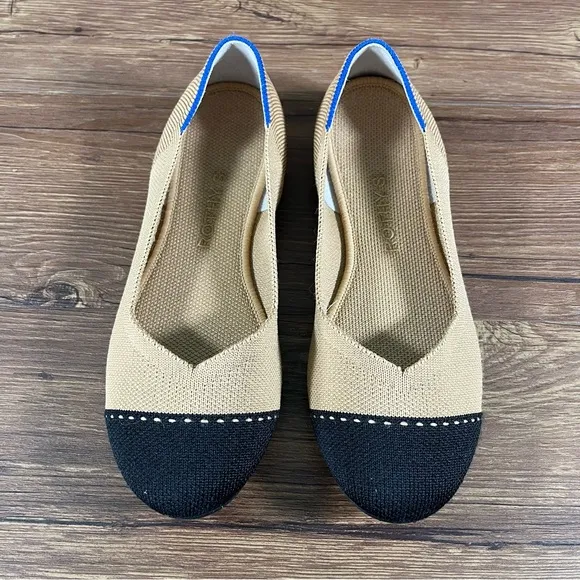 ROTHY’S The Flat ‘Camel Captoe’ Round Toe Slip-On Flats Shoes Women’s Size 7
