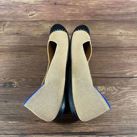 ROTHY’S The Flat ‘Camel Captoe’ Round Toe Slip-On Flats Shoes Women’s Size 7