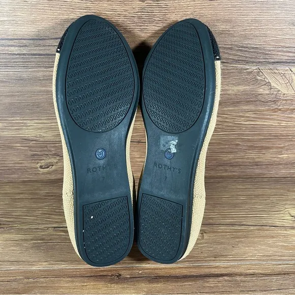 ROTHY’S The Flat ‘Camel Captoe’ Round Toe Slip-On Flats Shoes Women’s Size 7